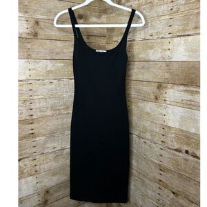 ZARA TRAFALLIC SIMPLE BASIC EVERYDAY SCOOP NECK BODYCON LAYERING DRESS SZ SMALL